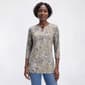 Plus Size Emily Daniels Floral Beaded Keyhole Neck Blouse - image 1