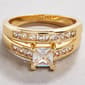 Ashley Cooper(tm) Gold-Tone Princess Cut Pave Band Bridal Set - image 1