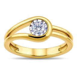 Nova Star(R) Yellow Gold 1/4ctw. Lab Grown Diamond Crossover Ring