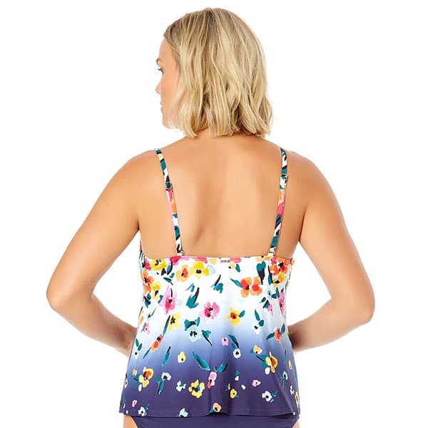 Womens Anne Cole Gradient Floral Easy Triangle Tankini Swim Top