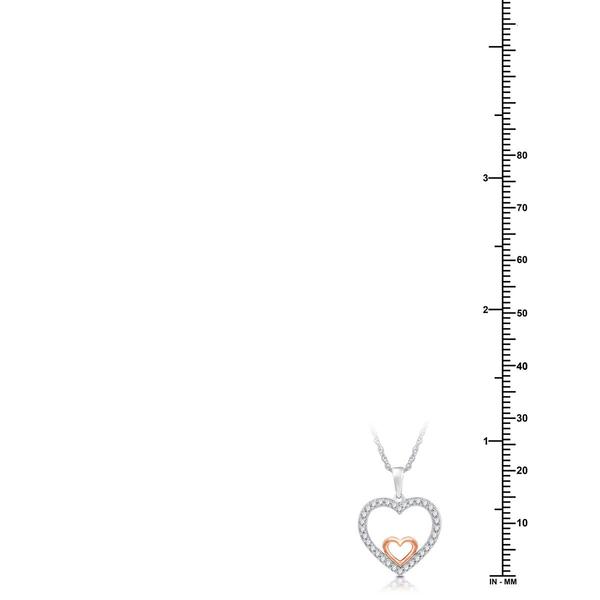 Nova Star® Lab Grown Diamon Two-Tone Double Heart Pendant