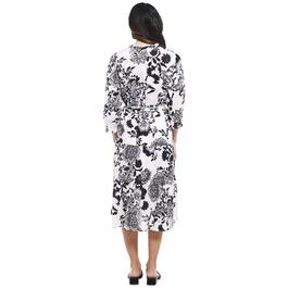 Womens Mlle Gabrielle 3/4 Sleeve Floral Print Tier Midi Dress