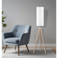HomeRoots 58" Natural Wood Look Tripod Floor Lamp With White Sha - image 1