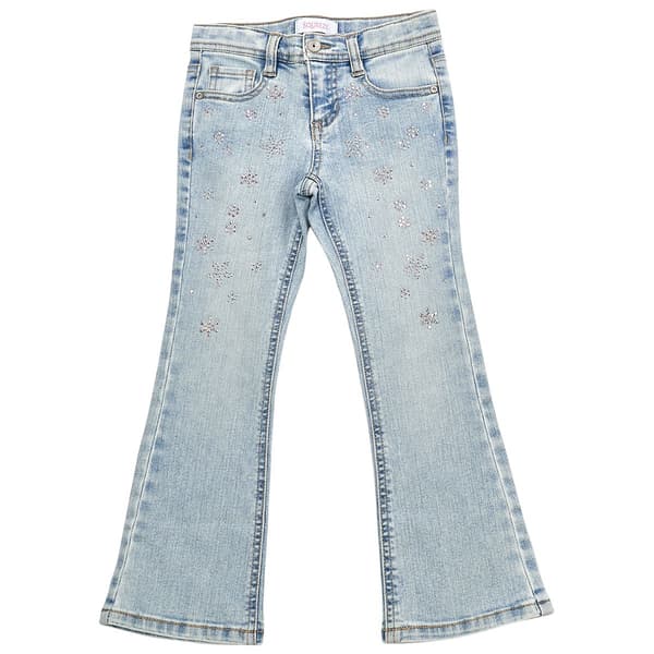 Girls (4-6x) Squeeze Flare Jeans w/ Iridescent Rhinestone Bling