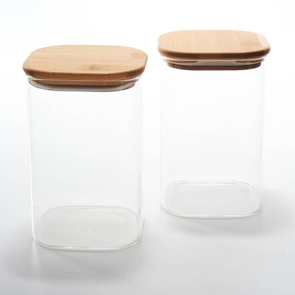 Glass 2pc. 40.5oz. Canister with Bamboo Lid - image 