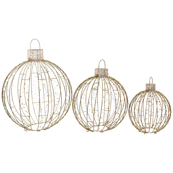 Northlight LED Hanging Outdoor Christmas Ornaments - Set of 3