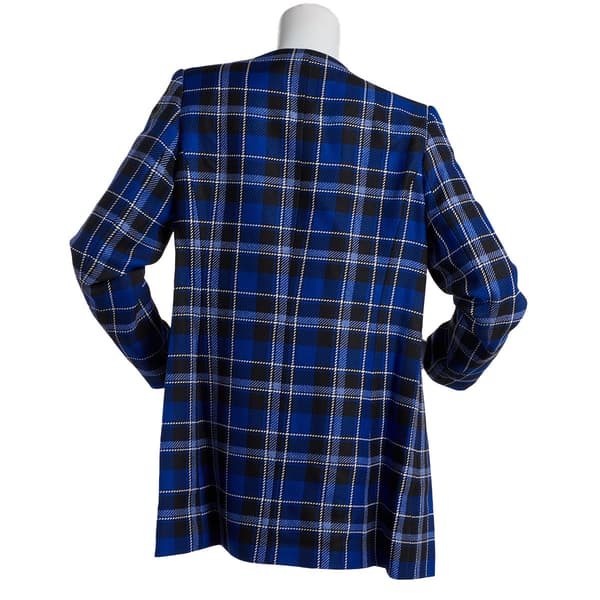 Womens Kasper Open Plaid Topper Jacket