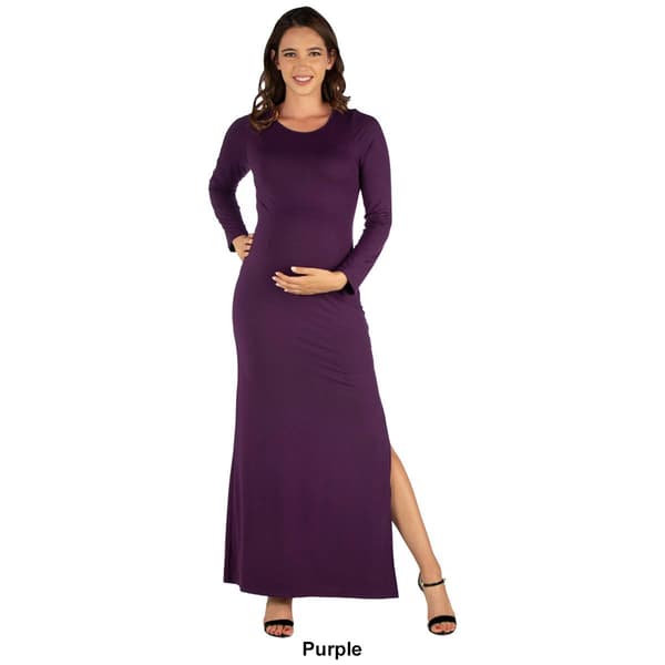 Womens 24/7 Comfort Apparel Long Sleeve Maternity Sheath Dress