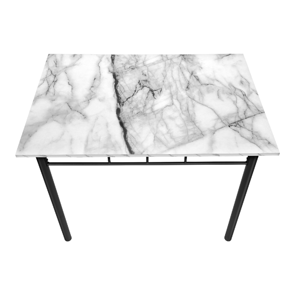 Monarch Specialties Modern 5pc. White Marble Dining Table Set