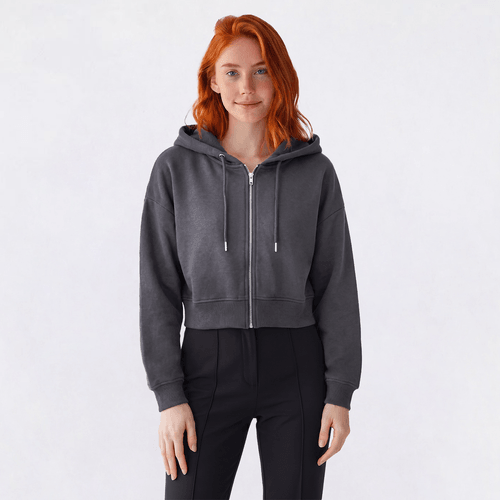 Juniors Derek Heart High Low Drop Shoulder Zip Fleece Hoodie