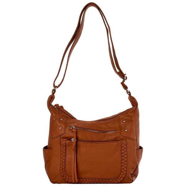 Bueno Grainy Wash Braid Hobo - image 