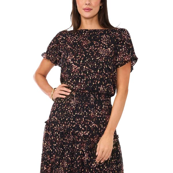 Plus Size MSK Abstract Chiffon Maxi Dress