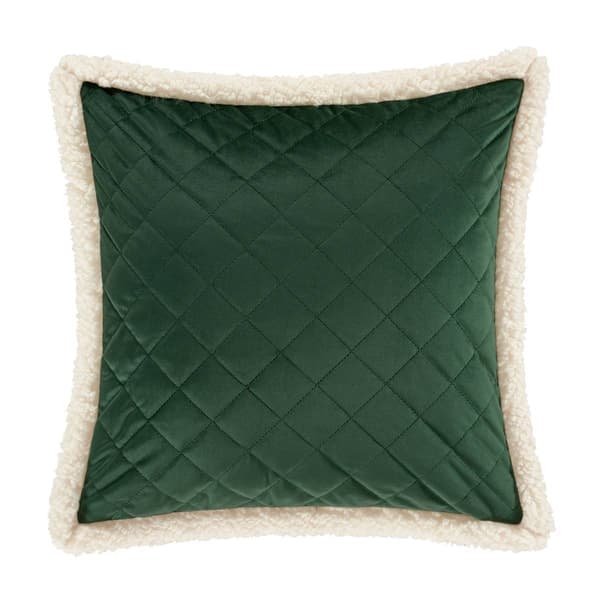 J. Queen New York Casey Sherpa Evergreen 18in. Quilted Pillow