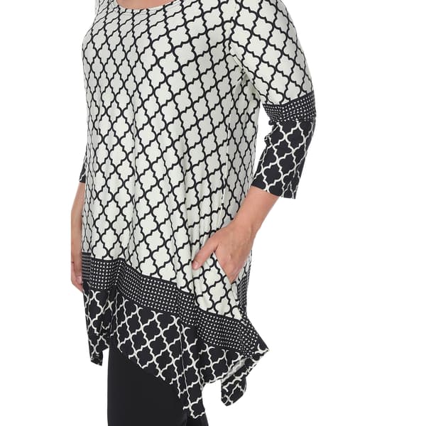 Plus Size White Mark 3/4 Sleeve Aicha Tunic Top