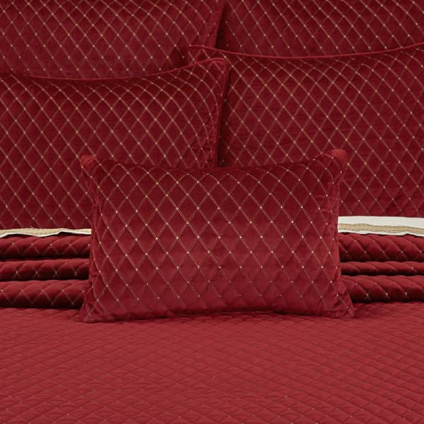 J. Queen New York Grandeur Crimson Quilted Decorative Pillow
