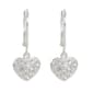 Silver Plate Cubic Zirconia Heart Dangle Earrings - image 1
