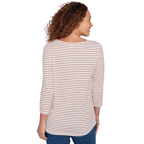 Petite Ruby Rd. Must Haves II Fall Harvest Stripe Tee