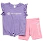 Girls (4-6x) Champion(R) Ruffle Tie Front Logo Tee & Bike Shorts - image 1
