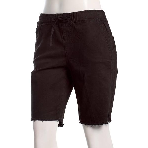 Petite Royalty Elastic Waist Bermuda Short w/Fray Hem - image 