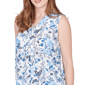 Plus Size Emaline Sapphire Serenade I Sleeveless Botanical Blouse - image 5