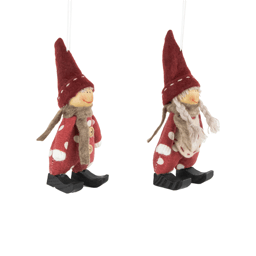 Northlight 2pc. Plush Polka Dot Boy & Girl Christmas Ornaments
