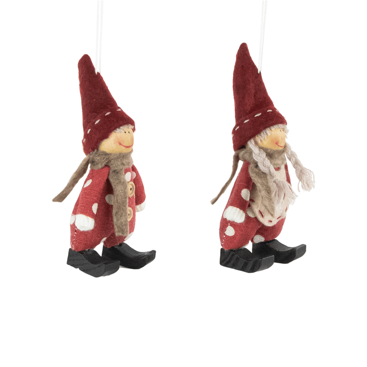 Northlight 2pc. Plush Polka Dot Boy & Girl Christmas Ornaments