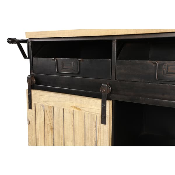 9th &amp; Pike® Industrial Metal And Wood Rolling Cart