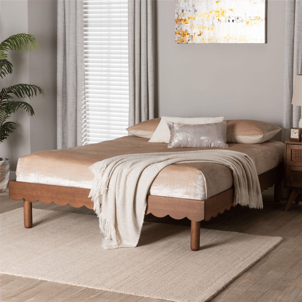 Baxton Studio Orianthe Scalloped Bed Frame