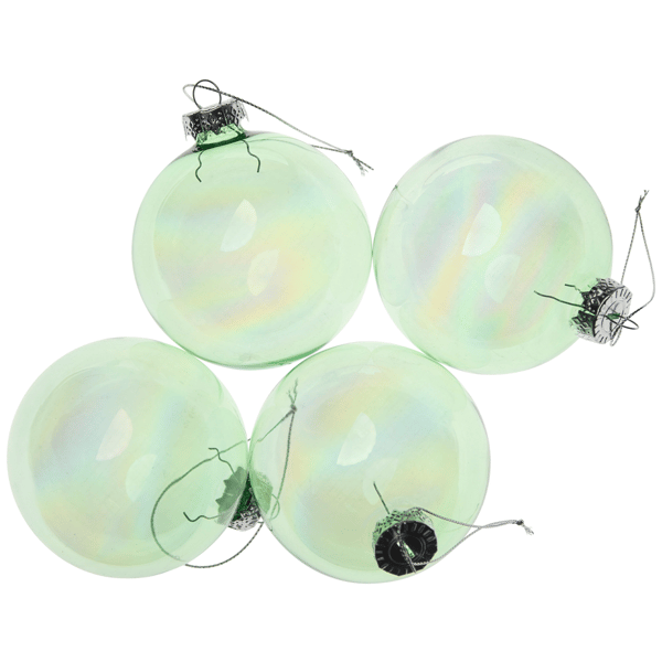 Northlight 4ct. Iridescent Green Glass Christmas Ball Ornaments