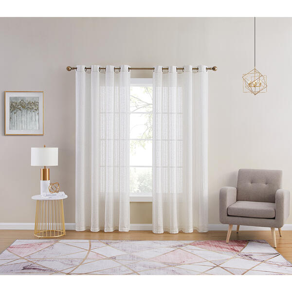 Simplicity Dobby Stripe Grommet Curtain Panel - image 