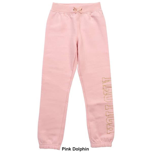 Girls &#40;7-16&#41; Nautica Solid Gold Glitter Logo Jogger Sweatpants