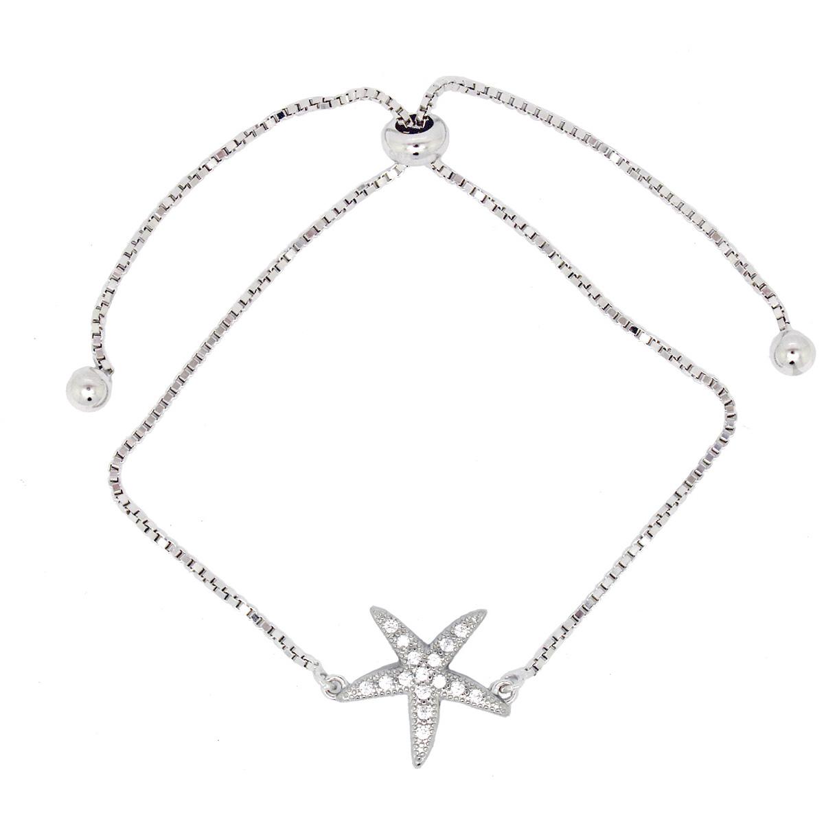 Sterling Silver Starfish Adjustable Bracelet