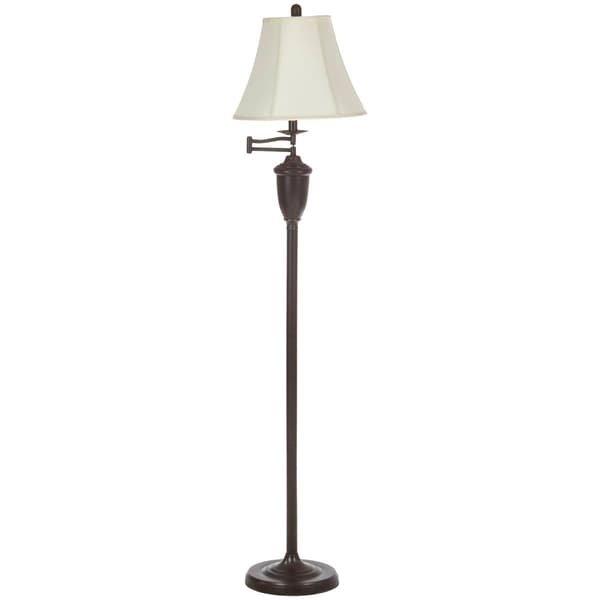 Fangio Lighting Swing Arm Floor Lamp with Soft Shade - image 