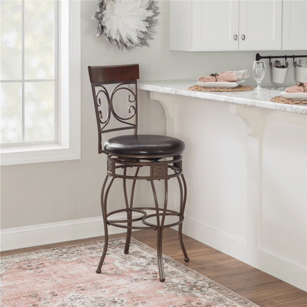 Linon Home Decor Bria Dark Bronze Big & Tall Barstool
