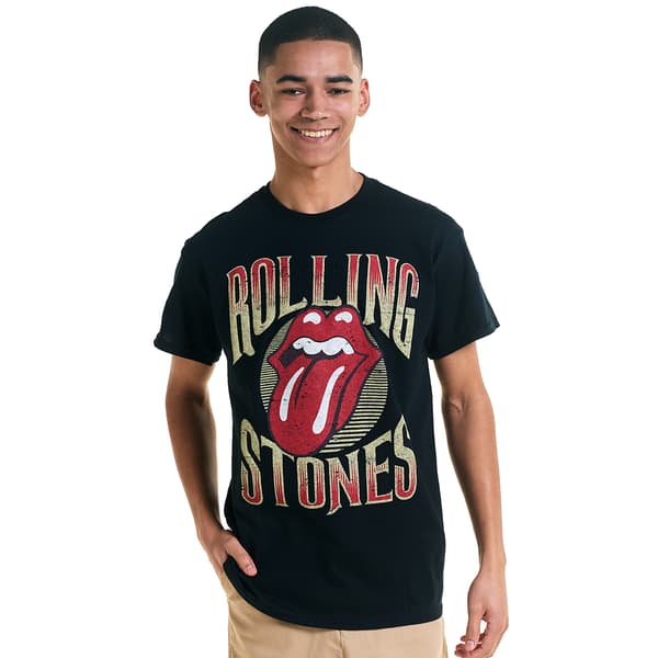 Young Mens Rolling Stones Short Sleeve Graphic Tee - Black