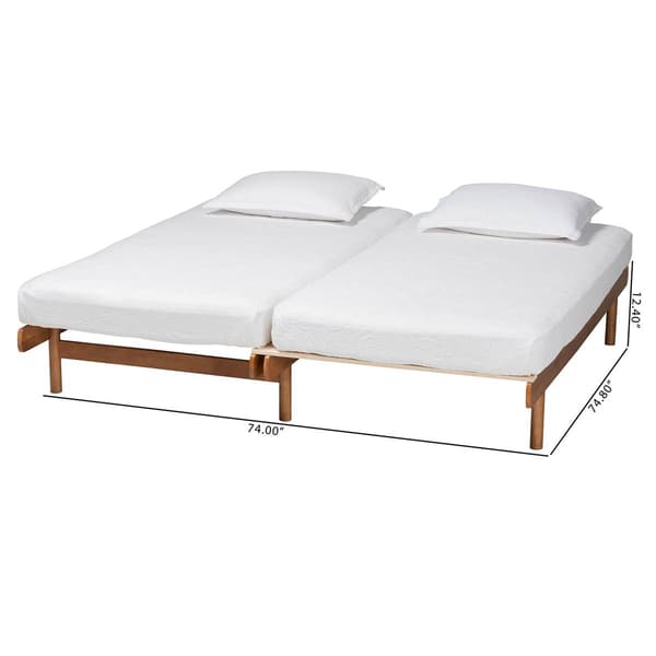 Baxton Studio Bolivia Walnut Brown Wood Expandable Bed Frame