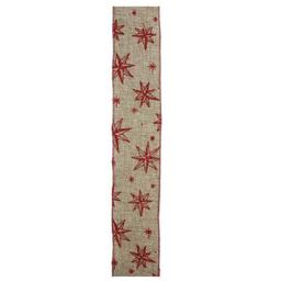 Northlight Red & Beige Star Wired Christmas Craft Ribbon