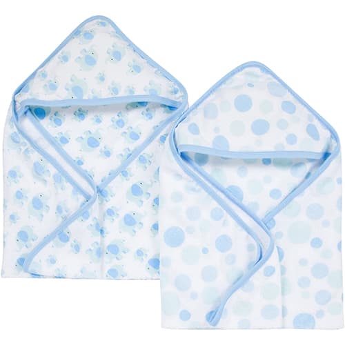 MiracleWare® 2pk. Elephant & Dot Hooded Towels