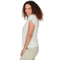 Womens Hearts of Palm Bloom Service Cap Sleeve Stripe Blouse - image 4