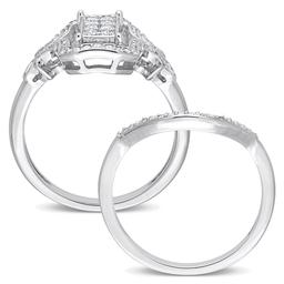 Diamond Classics™ 3/8ctw. Diamond Sterling Silver Bridal Ring Set