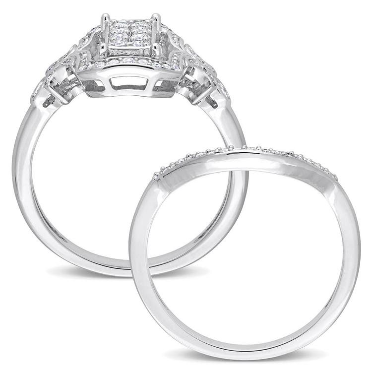 Diamond Classics™ 3/8ctw. Diamond Sterling Silver Bridal Ring Set
