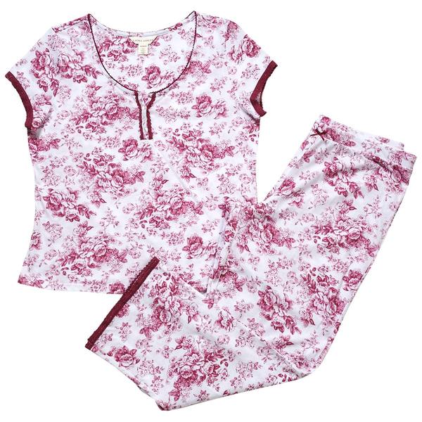 Womens Laura Ashley® Short Sleeve Floral Pajama Set