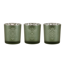 Melrose Frosted Snowflake Votive Holder - Set of 3