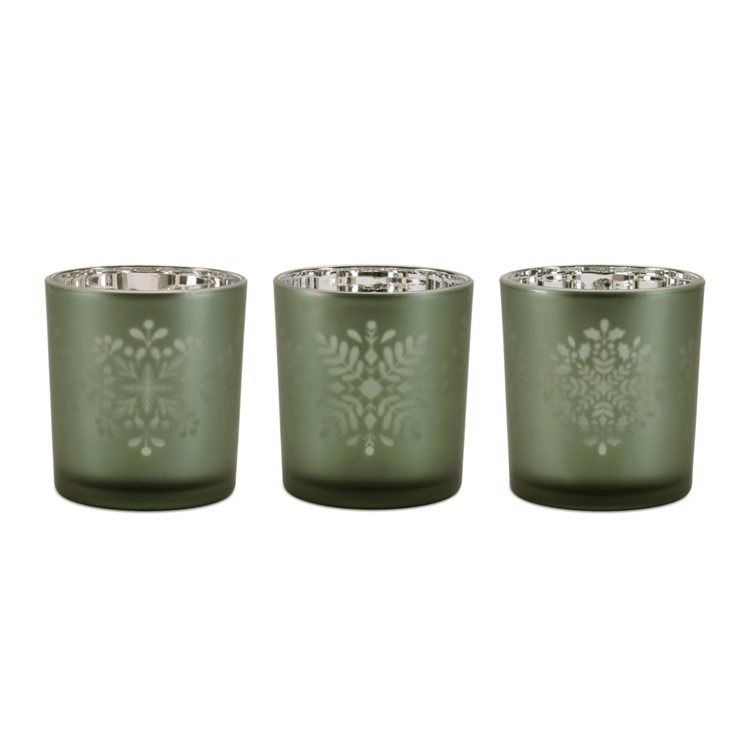 Melrose Frosted Snowflake Votive Holder - Set of 3