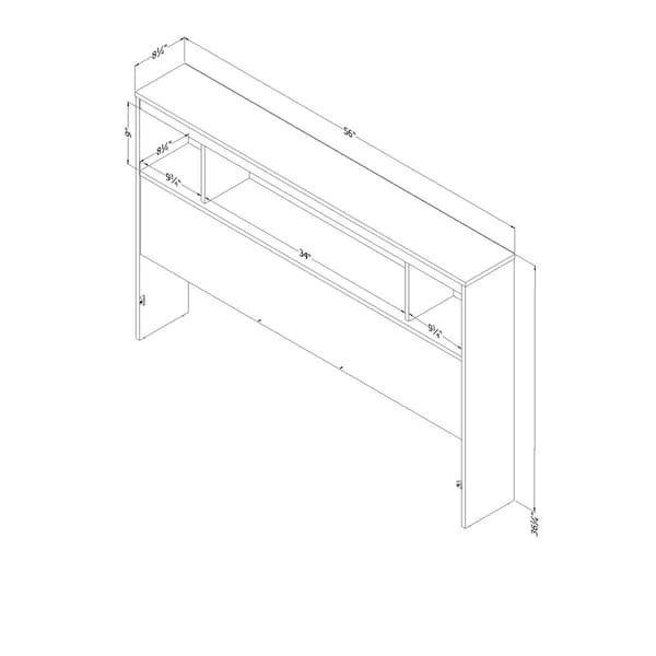 South Shore Fusion Pure White Full Bookcase Headboard