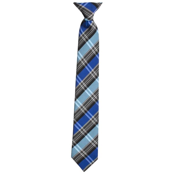 Boys Bill Blass Clip on Tie - Blue/Grey - image 