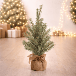 Melrose 2ft. Glittered Pine Tree in Burlap