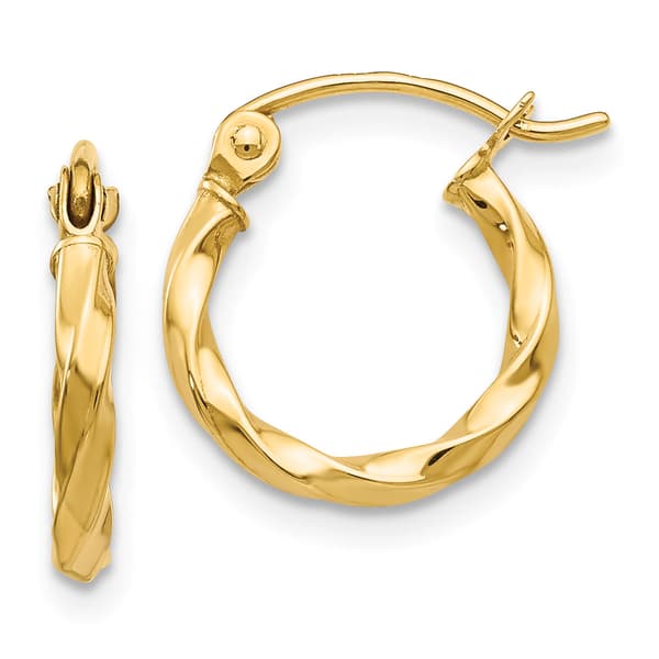 Gold Classics&#40;tm&#41; 14kt. Gold 10mm Hoop Earrings - image 