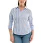 Womens Zac & Rachel 3 Quarter Sleeve Mixed Stripe Button Dowm - image 1