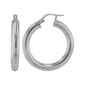 Polished Sterling Silver Round Hoop Earrings - image 1